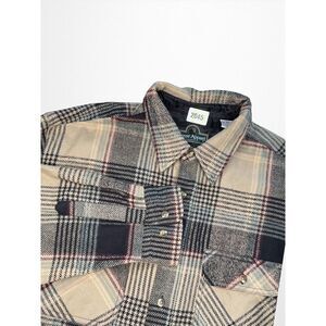 Berne Mens Plaid Slate 100% Cotton Flannel Shirt Jacket Button Down‎ Large